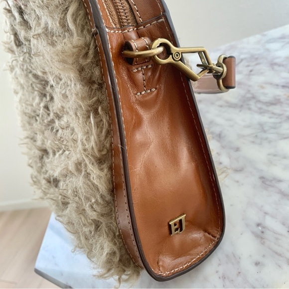 Eric Javits Baa Dome Faux Fur Crossbody Bag in Camel - Picture 11 of 16